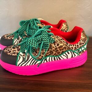 Leopard and Zebra Print Funky Tennis Shoes